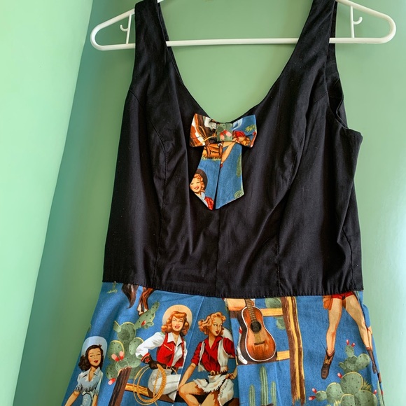 Rock Steady Cowgirl Pinup Dress Medium - Picture 2 of 8